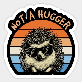 Quill Quest Not A Hugger Hedgehog Tee for Nature Aficionados Sticker